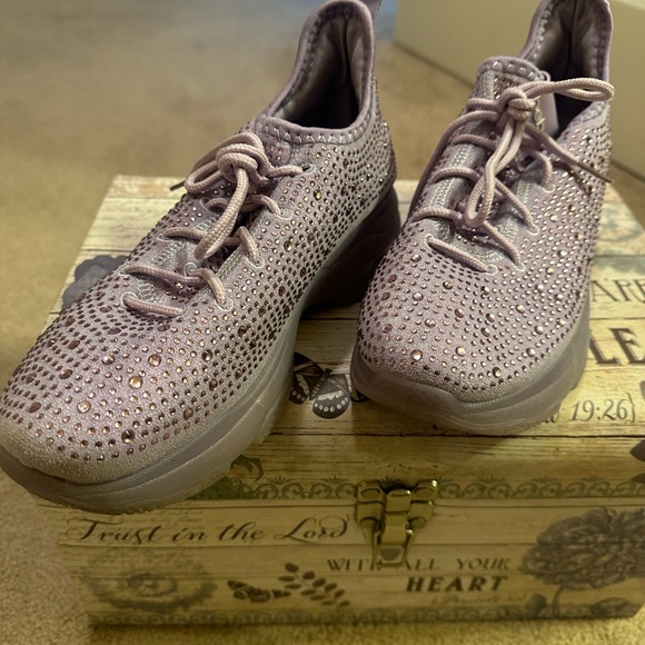 bebe Pink Rhinestone Sneakers - Picture 6 of 12